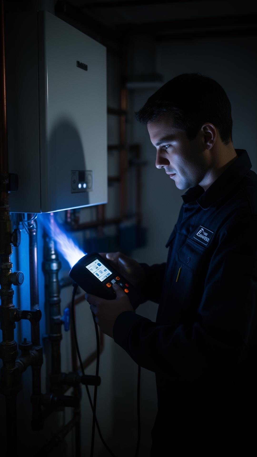 Technik pri diagnostike kotla